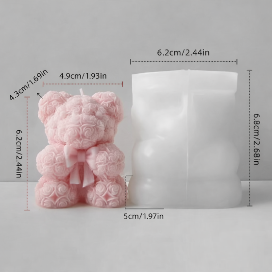 Silikonski kalup za svijeće - medo II